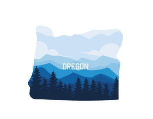 vector of nature landscape in oregon state usa perfect for print, apparel design, etc © Alif17