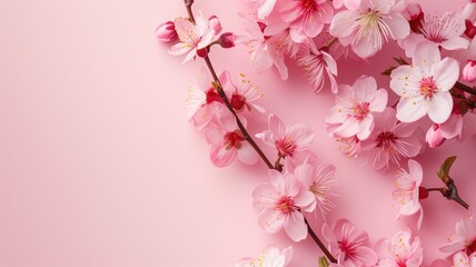 Delicate pink cherry blossoms on a soft background