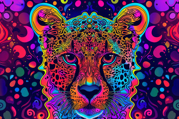 A psychedelic Cheetah. Generative AI