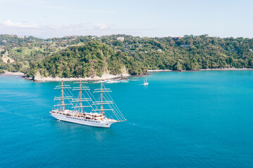 sailBoat in Marina Pez Vela, Manuel Antonio Peninsula aerial , national park , Quepos, Puntarenas, Costa Rica