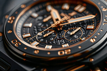 Close-up of Luxury Black Watch
