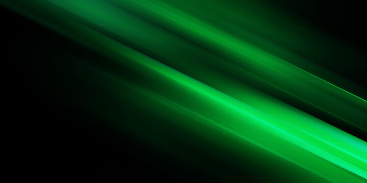 Illustration of light ray, stripe line with green light, speed motion background