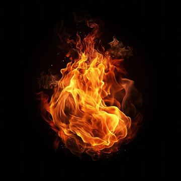 Fire embers particles over black background. Fire sparks element, dark background
