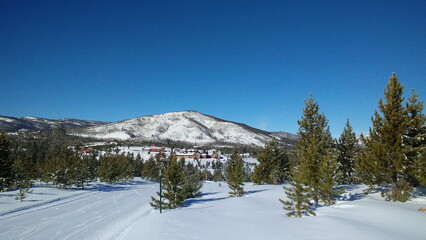 snow covered mountains in Granby, CO