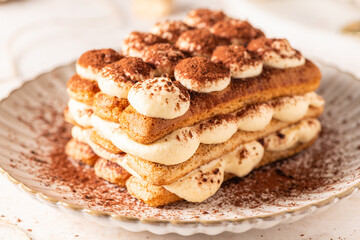 Traditional Italian dessert tiramisu