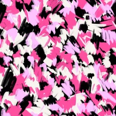 seamless abstract pattern black pink white colors chaotic strokes texture background