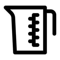 Measuring cup icon with outline style.