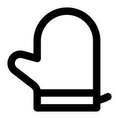 Oven mitt icon with outline style.