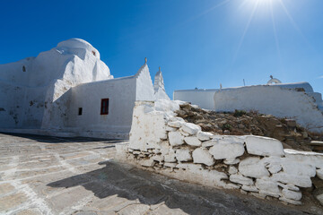 Ancient Paraportiani Church in Mykonos Town, Cyclades, Greece