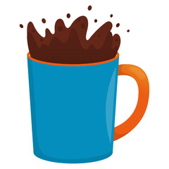 Blue cup of coffee - vector CMYK
