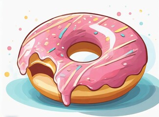 Pink Donuts Illustration Design