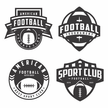 
American football logo collection, emblem set collection. American football logo badge template pack