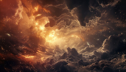 Fototapeta premium Cosmic Storm: A Dramatic Interstellar Cloudscape