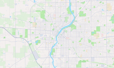 Fototapeta na wymiar Rockford Illinois Map, Detailed Map of Rockford Illinois