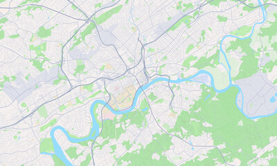 Fototapeta na wymiar Knoxville Tennessee Map, Detailed Map of Knoxville Tennessee