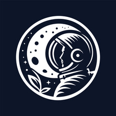 astronaut illustration logo vector