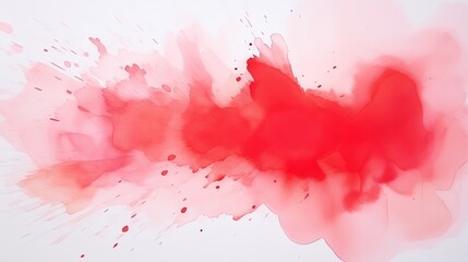 Abstract red watercolor on white background.The color splashing on the paper.It is a hand drawn