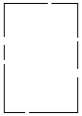 途切れた線のシンプルなフレーム