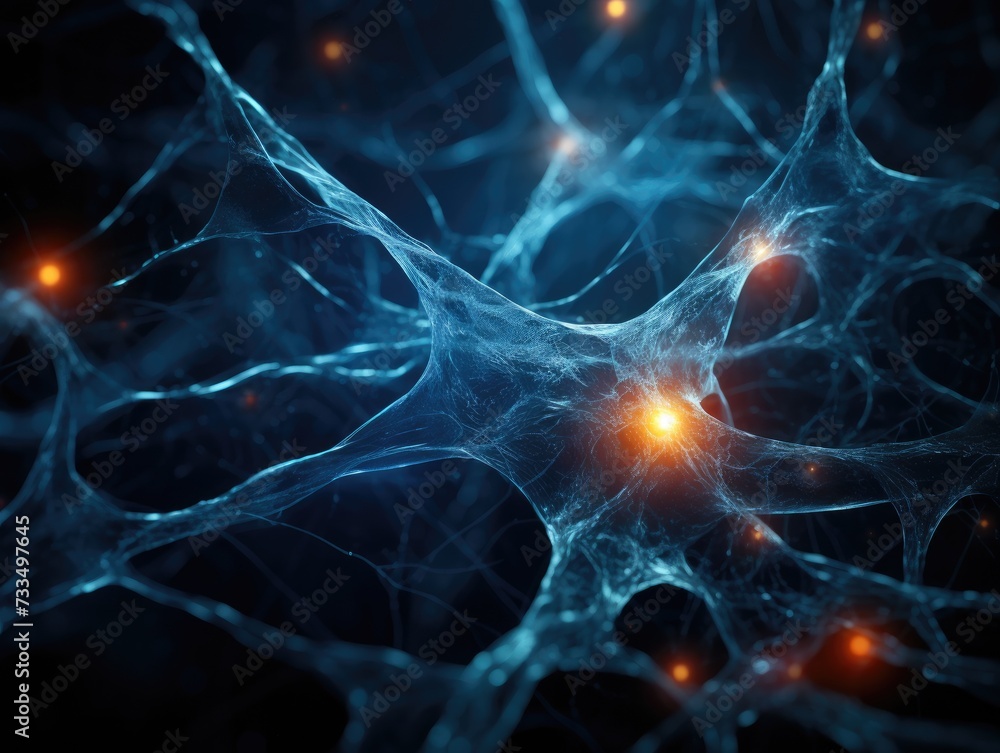 Poster neurons in the brain. generative ai.