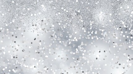 Obraz premium Elegant silver white glitter sparkle confetti background for happy birthday party invite, Christmas advert, winter snow, icy frost, glam gray poster,