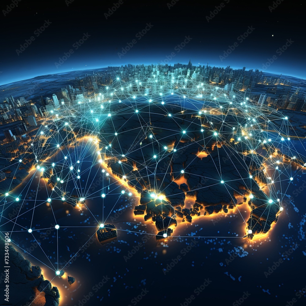 Poster global network concept. elements of this image furnished