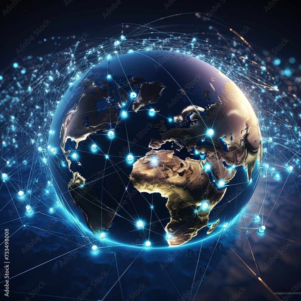 Poster global network concept. elements of this image furnished