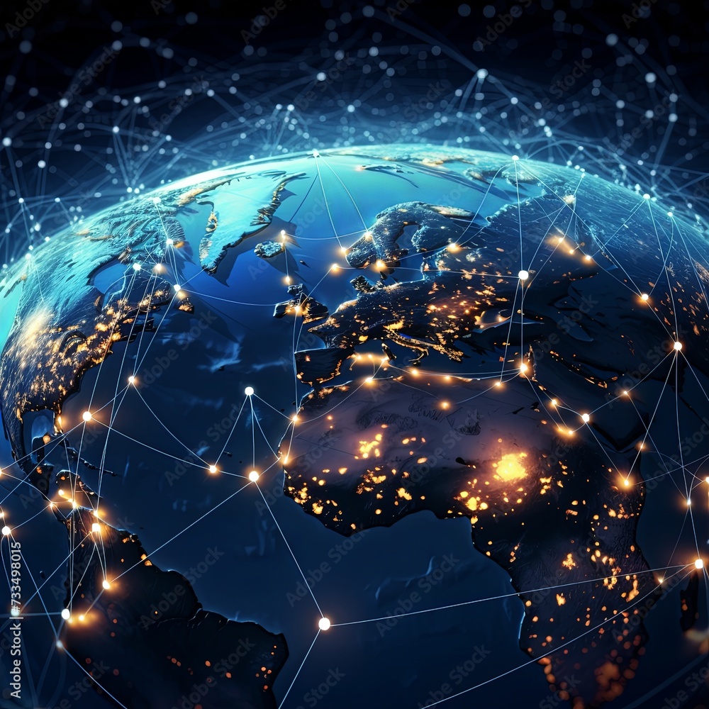 Poster global network concept. elements of this image furnished