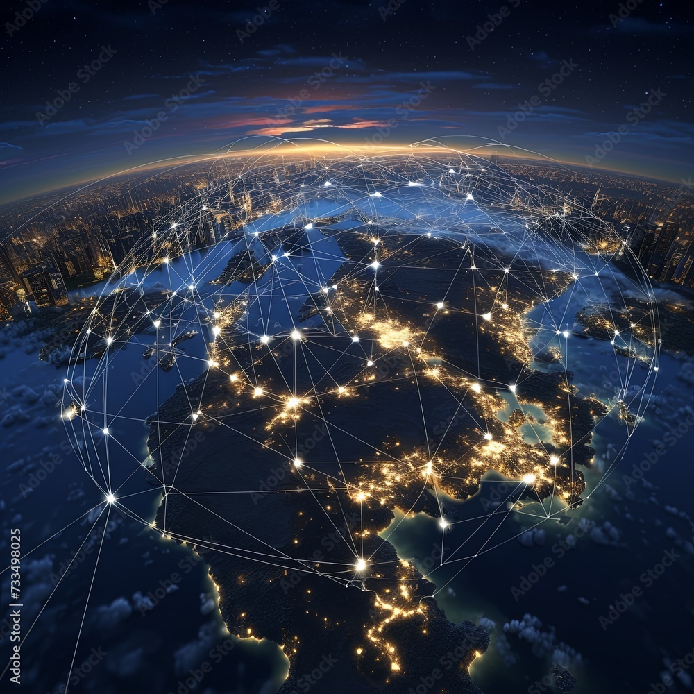 Poster global network concept. elements of this image furnished