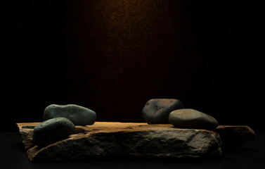natural brown stones for podium