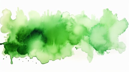 Fototapeta premium Abstract green watercolor on white background.The color splashing on the paper.It is a hand drawn.