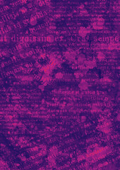 紫の英字コラージュ風テクスチャ背景