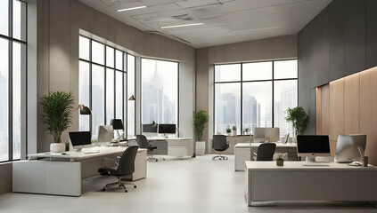 Modern Office Interior Background.