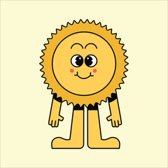 Sun mascot logo cartoon vector illustration