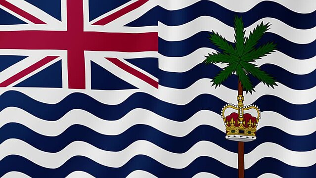 Commissioner of the British Indian Ocean Territory Waving Flag. Realistic Flag Animation.