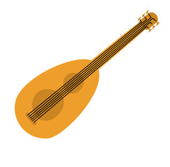 Fototapeta premium Guitar Instrument Handdrawn Cartoon Illustration Vector 