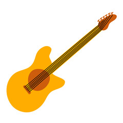 Fototapeta premium Guitar Instrument Handdrawn Cartoon Illustration Vector 