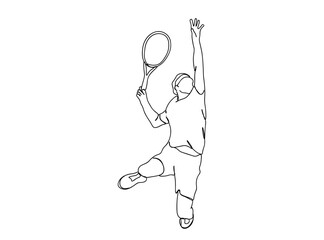 Tennis Player Single Line Drawing Ai, EPS, SVG, PNG, JPG zip file