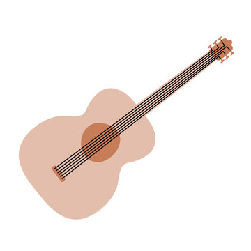 Guitar Instrument Handdrawn Cartoon Illustration Vector 