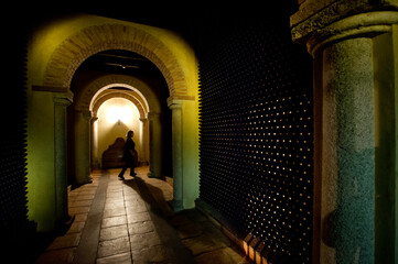 Wine bottles in cellars, Azienda Sella & Mosca, Alghero, SS, Sardegna, Italy