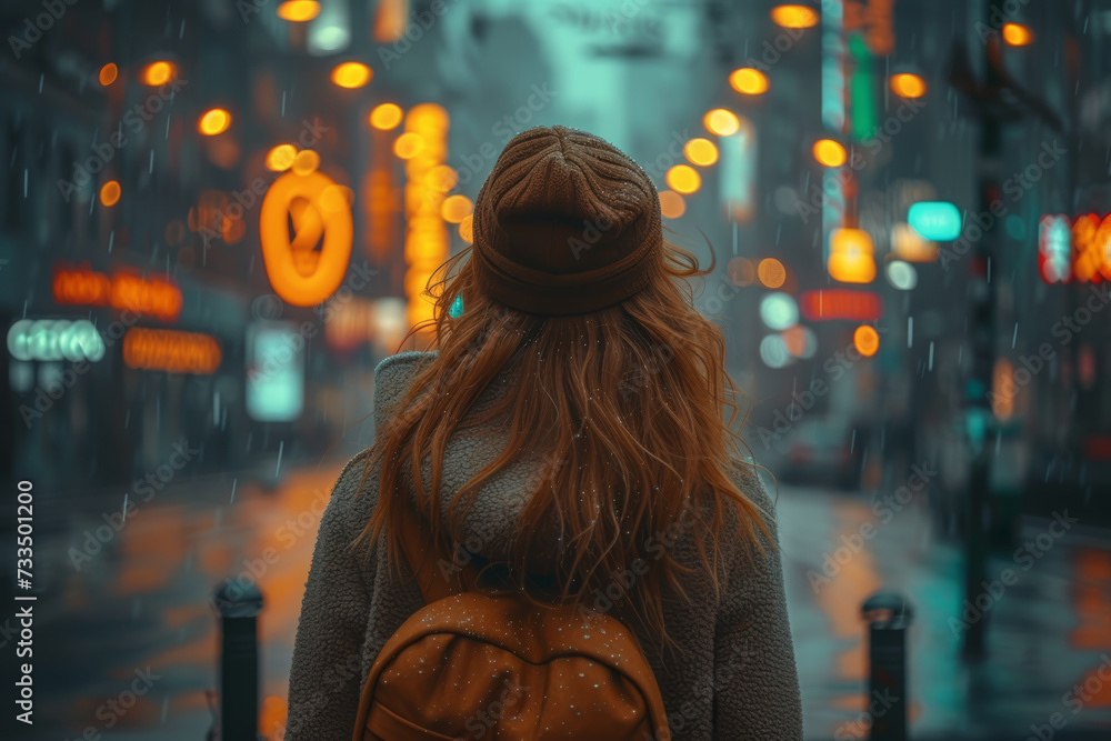 Aufkleber a candid street photograph with ai-applied depth of field, creating a compelling focal point and add