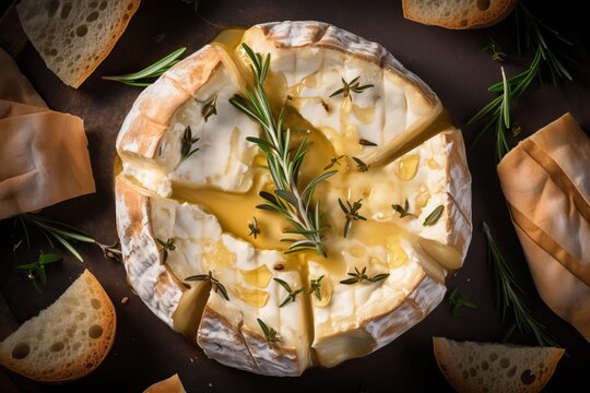 Baked Camembert Cheese, Top View