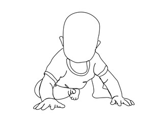 Obraz premium Baby Single Line Drawing Ai, EPS, SVG, PNG, JPG zip file