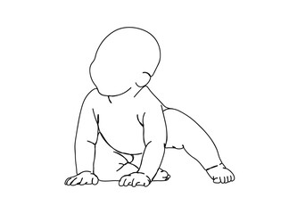 Baby Single Line Drawing Ai, EPS, SVG, PNG, JPG zip file