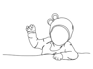 Baby Single Line Drawing Ai, EPS, SVG, PNG, JPG zip file