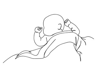 Baby Single Line Drawing Ai, EPS, SVG, PNG, JPG zip file