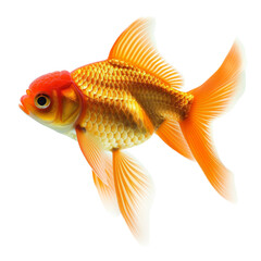 Gold fish isolated on transparent background, cut out, png
