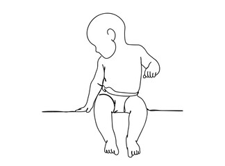 Baby Single Line Drawing Ai, EPS, SVG, PNG, JPG zip file