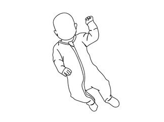 Baby Single Line Drawing Ai, EPS, SVG, PNG, JPG zip file