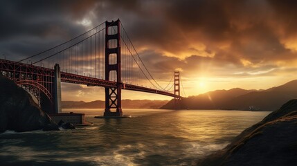 Fototapeta premium San francisco golden gate bridge at sunset.