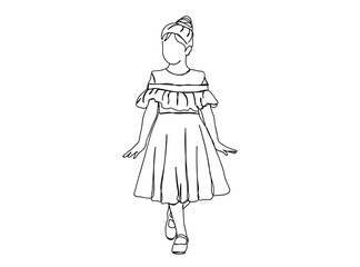 Little Girl Single Line Drawing Ai, EPS, SVG, PNG, JPG zip file